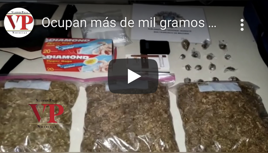 Ocupan más de mil gramos de supuesta marihuana a un joven y una menor de 14 años en SFM