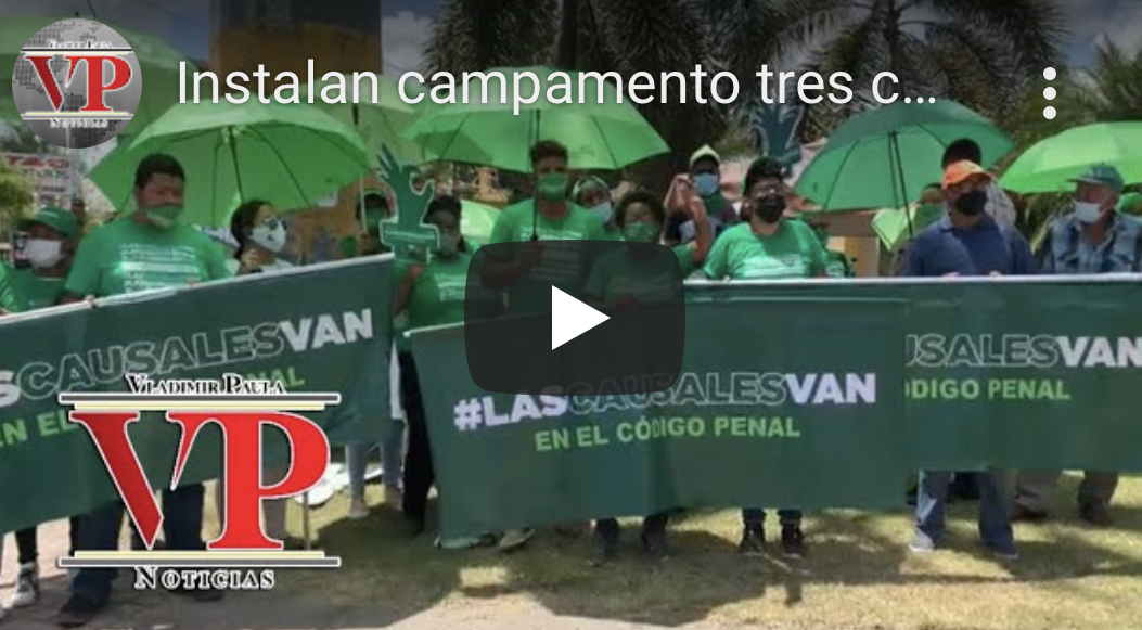 Instalan campamento tres causales del aborto frente a ciudad agropecuaria SFM donde  está el presidente Luis Abinader