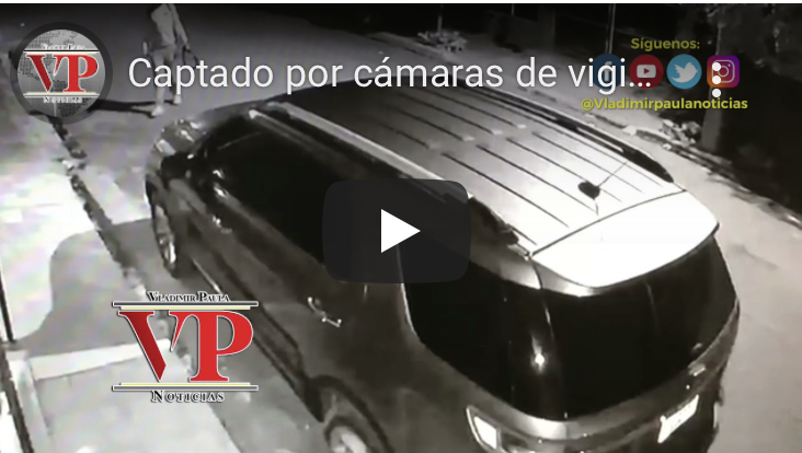 Captado por cámaras de vigilancia hombre robando faroles de Jeepeta en SFM.