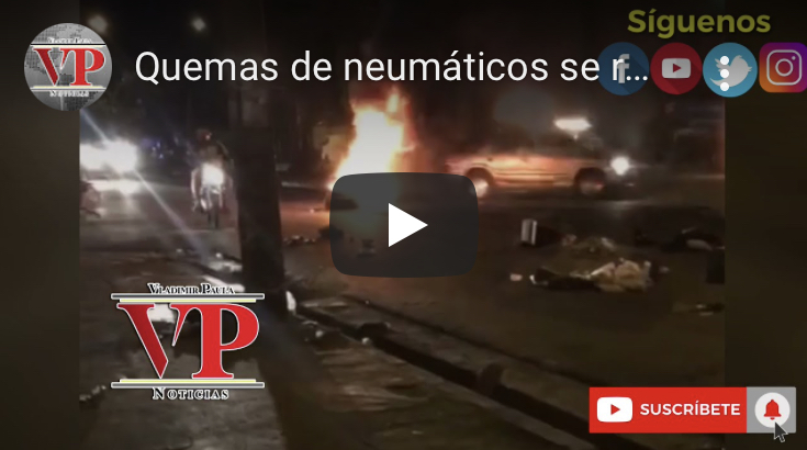 Quema de neumáticos se registra la noche de este lunes en avenida Libertad de SFM
