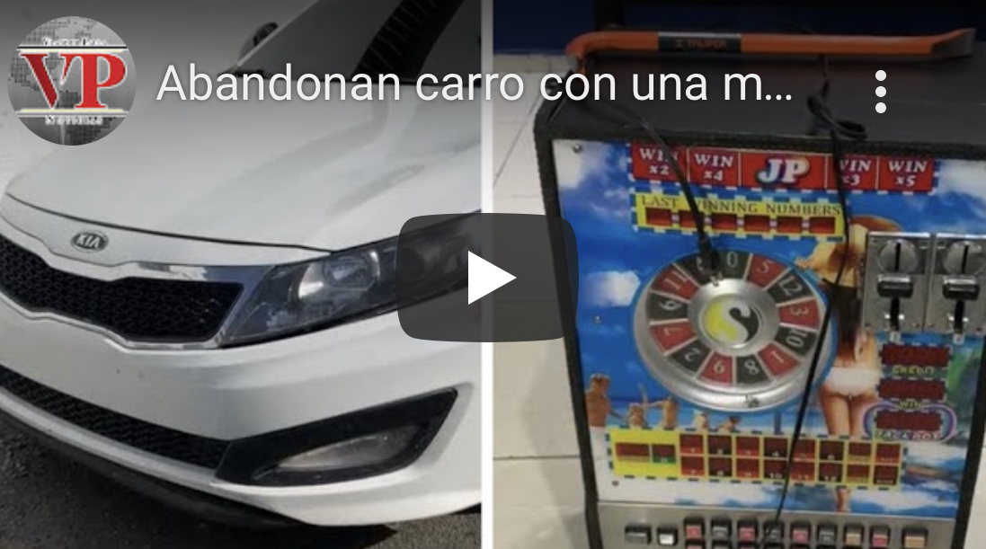 Abandonan carro con una máquina tragamonedas en calle Bienvenido SFM; policía investiga