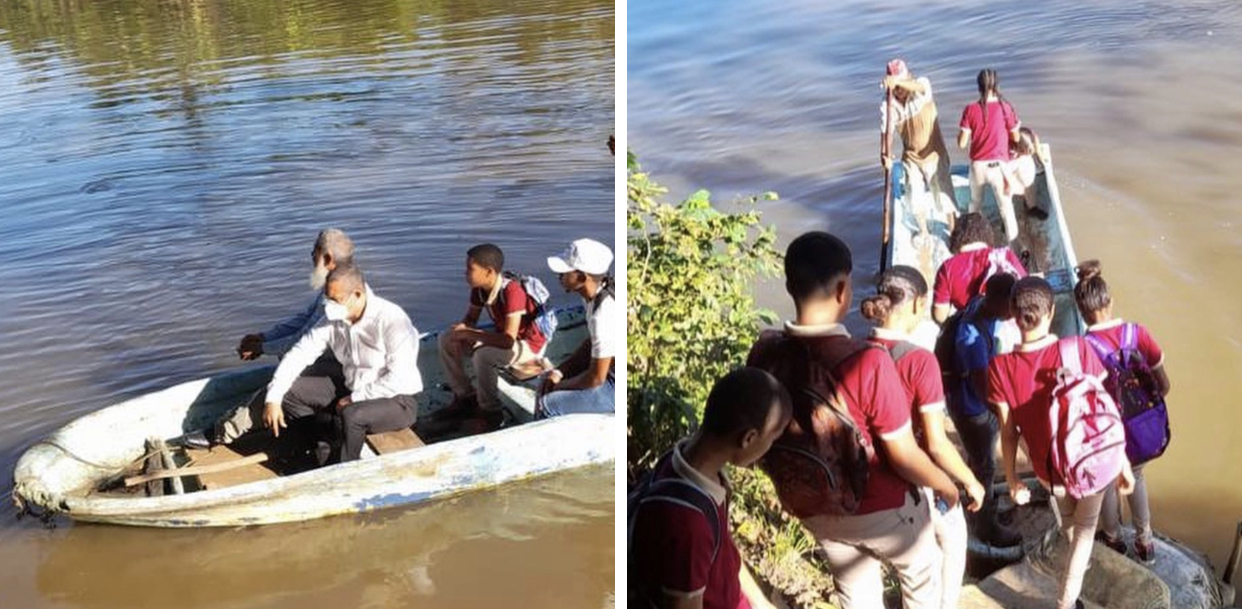 Abinader autoriza autobús para estudiantes usaban yola para acudir a escuela en el Bajo Yuna