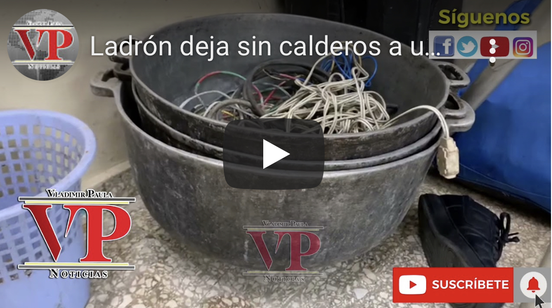 Ladrón deja sin calderos a un comedor del sector El Ciruelillo SFM; policía lo apresa