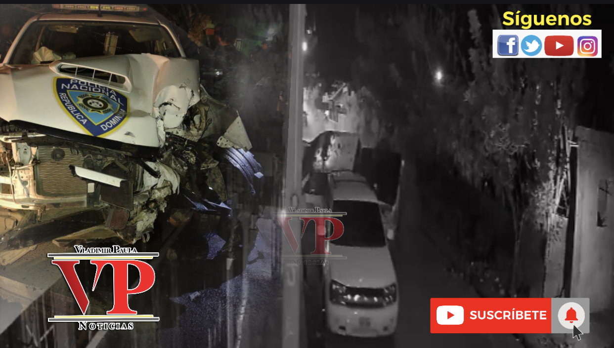 Patrulla policial choca vehículo estacionado en SFM