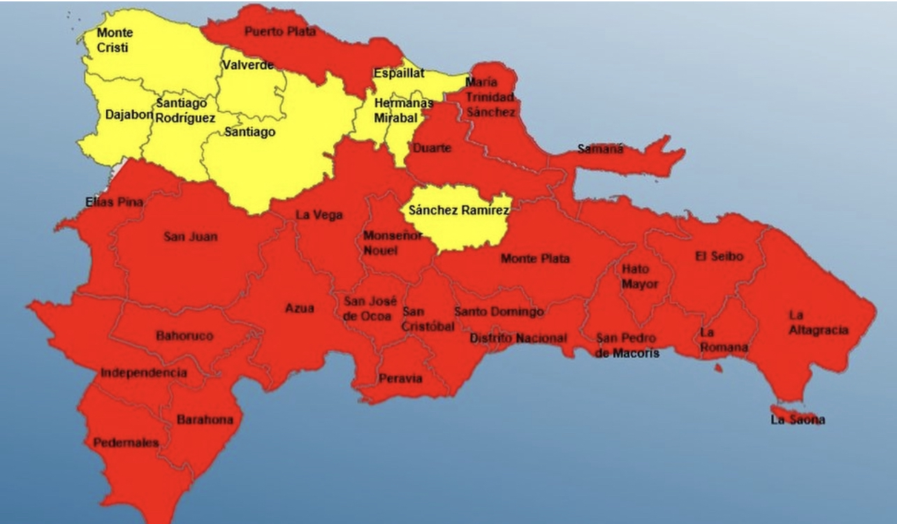 Provincia Duarte en alerta roja por tormenta Franklin