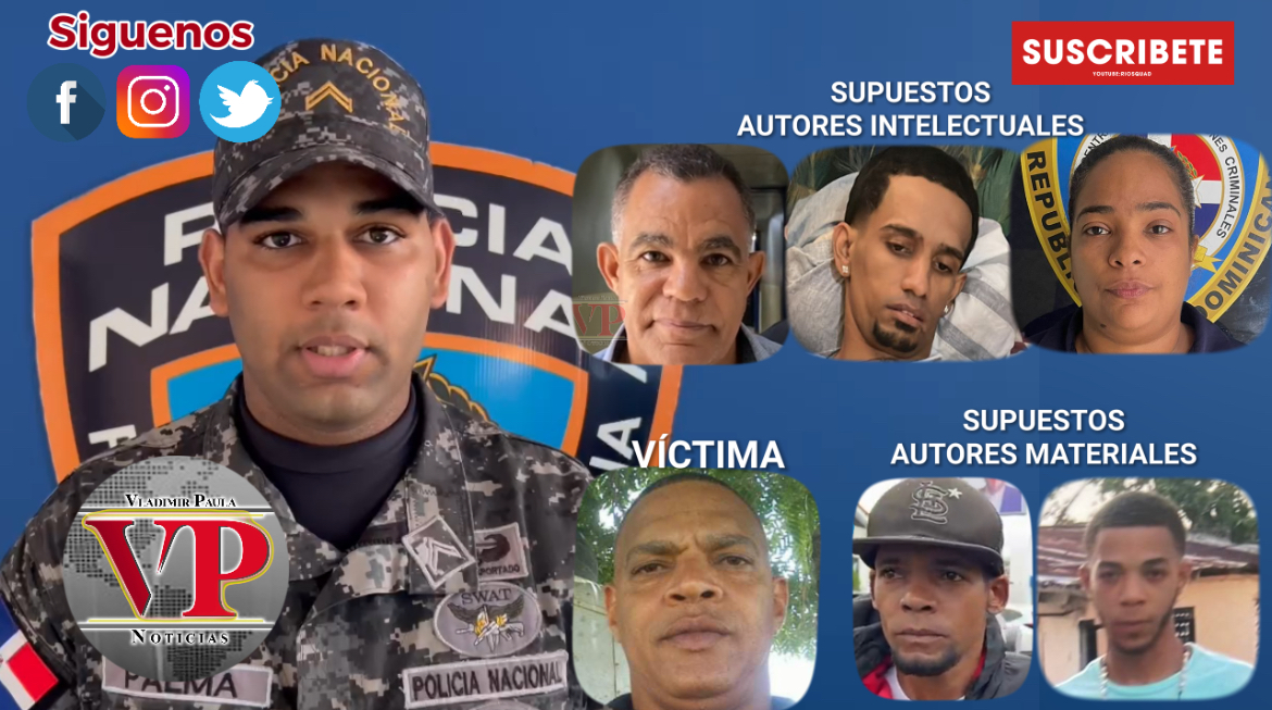 Policia presenta  implicados en el asesinato del comerciante Bernardo Adames en SFM