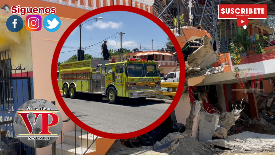 Bomberos supervisan vivienda fue clausurada por desplome de paredes en SFM