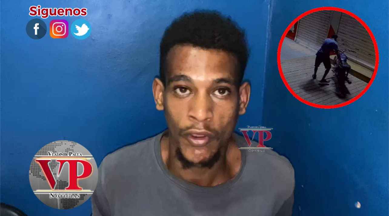 Hombre detenido por robo de motocicleta en SFM; cámaras de vigilancia captaron el momento