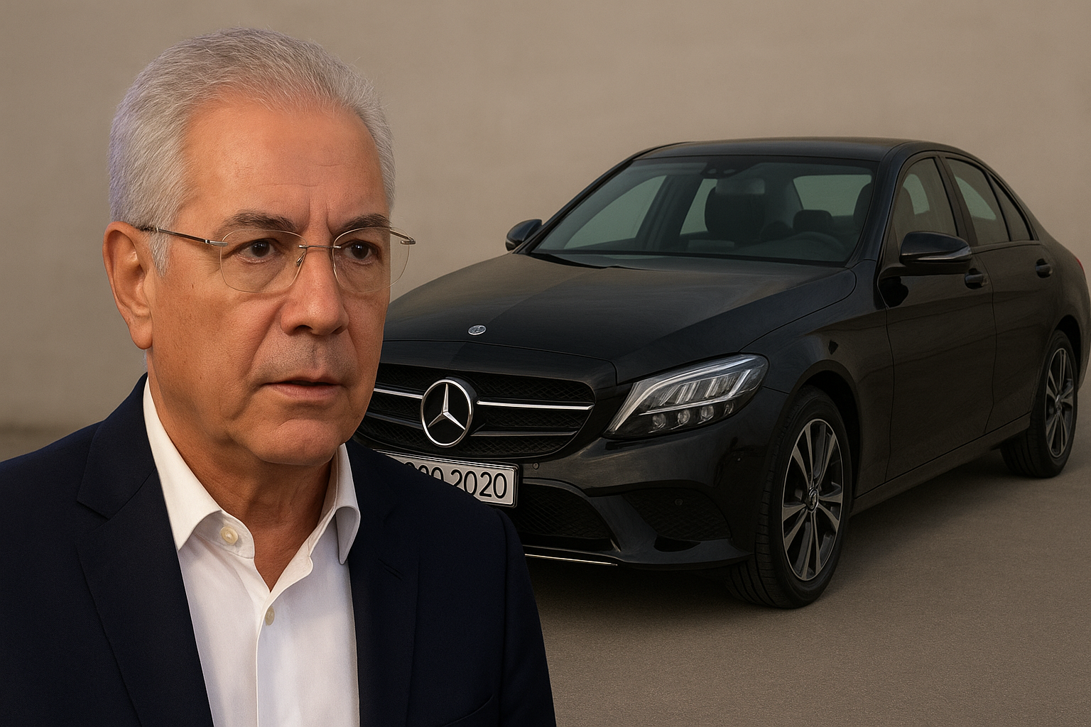 Roban mercedes benz a Ángel Lockward frente al Palacio de Justicia