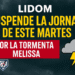 LIDOM suspende la jornada de este martes por la tormenta Melissa