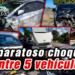 Aparatoso accidente múltiple deja daños materiales y una mujer lesionada en Pimentel