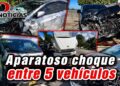 Aparatoso accidente múltiple deja daños materiales y una mujer lesionada en Pimentel