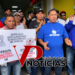 Exempleados de Yoma Supercentro protestan en SFM para exigir pago de prestaciones laborales