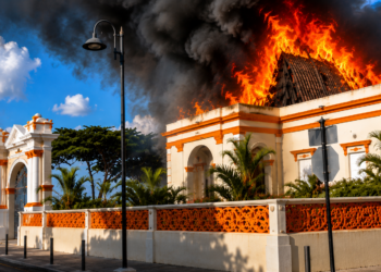 Se incendia histórica Logia Restauración No. 11 en el corazón de Puerto Plata