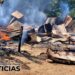 ¡ESCAPÓ DE LAS LLAMAS! Policía auxilia a mujer tras incendio provocado, presuntamente, por su pareja