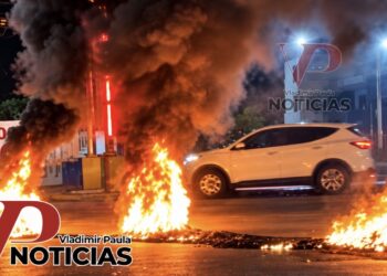 Queman neumáticos en la entrada del sector Espínola tras recorrido de patrullas mixtas en SFM